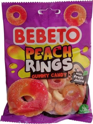 Мармелад Bebeto жевательный Peach Rings, 80гр.