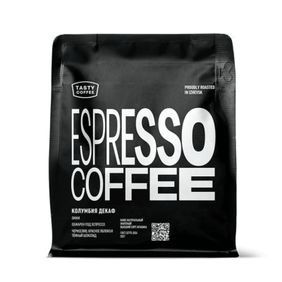 Кофе в зернах Tasty Coffee Колумбия Декаф, 250гр.