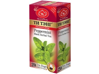 Чай чёрный ТИ ТЭНГ Перечная мята 20 пакетиков х 2гр. Шри Ланка пакет из крафт-фольги