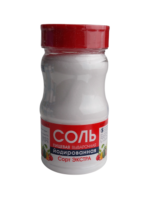Соль пищевая ЭКСТРА йодированная фас. 500г пэт-солонка