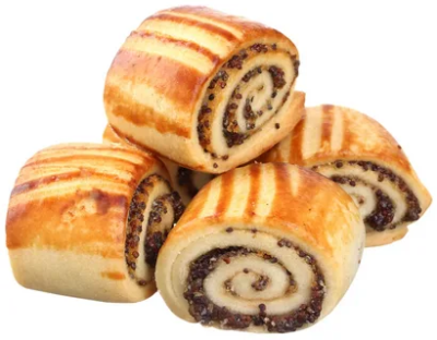 Печенье Рулетики с маком и лимонным джемом, вес ™Курортный 