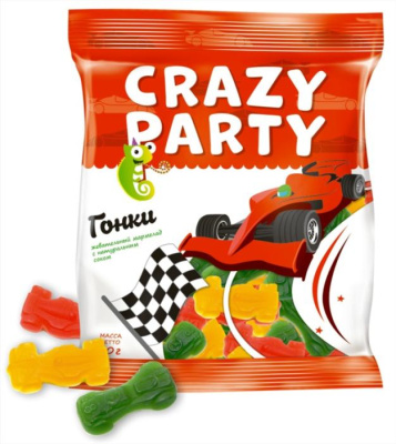 Мармелад жевательный Crazy Party Гонки, 70г Азовская КФ