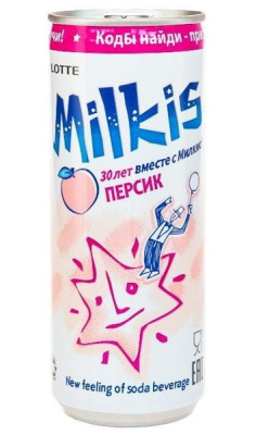 Напиток б/а газ. Персик "Milkis" 0,25л ж/б