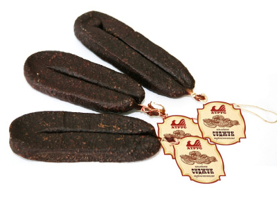 Колбаса АТРУС Суджук полусухой сырокопчёная вес