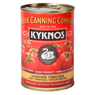 Томаты КИКНОС черри целые очищенные в собственном соку 400г ж/б