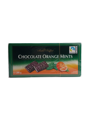 Шоколад темный со вкусом апельсина и мяты в пластинках Maitre Truffout, 200гр.