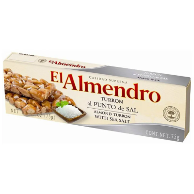 Туррон El Almendro™ Хрустящий миндальный с солью 75г.