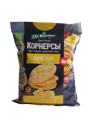Чипсы ДОКТОР КОРНЕР Начо цельнозерные кукурузно рисовые с сыром 50г
