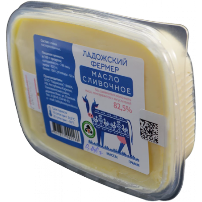 Масло ЛАДОЖСКИЙ ФЕРМЕР сливочное 82,5% 140г