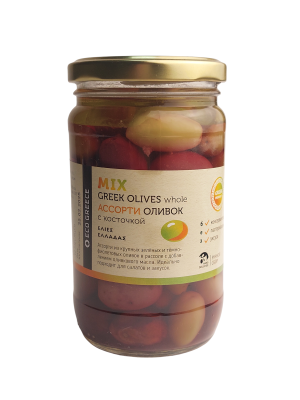 Оливки ЭКО ГРИС Ассорти оливок с косточкой 350г
