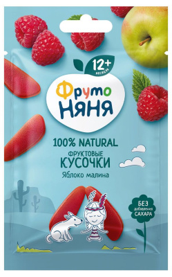 Фруктовые кусочки Яблоко и Малина 15 гр. ™Фрутоняня