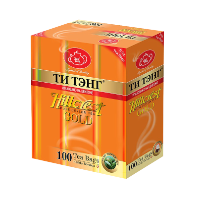 Чай чёрный ТИ ТЭНГ Гребень холма Золотой 100 пакетиков х 2,5гр. Шри Ланка