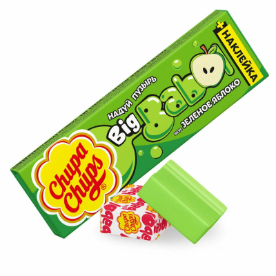 Жевательная резинка ЧУПА ЧУПС Бигбабол Яблоко зелёное 20г