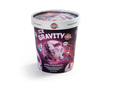 Мороженое Десерт Анны Павловой, пломбир джем лес.яг/безе-меренги 270гр. ведро, Чистая линия