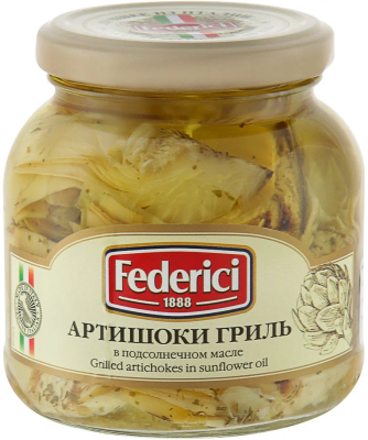 Артишоки гриль FEDERICI в подсолнечном масле 290г ст/б