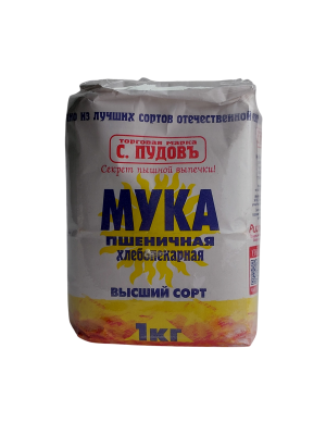 Мука С.ПУДОВЪ пшеничная хлебопекарная 1кг