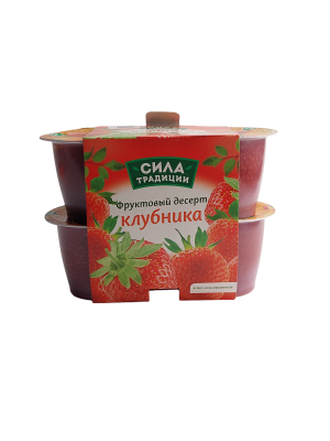 Десерт фруктовый КЛУБНИКА, 4 х 100гр. Сила традиции