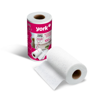 Салфетки вискозные в рулоне 100шт. York