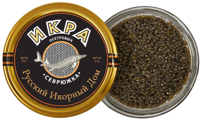 Икра зернистая гибрида стерляди и севрюги "Севрюжка" "Классик", 113 гр. стекло Русский икорный дом