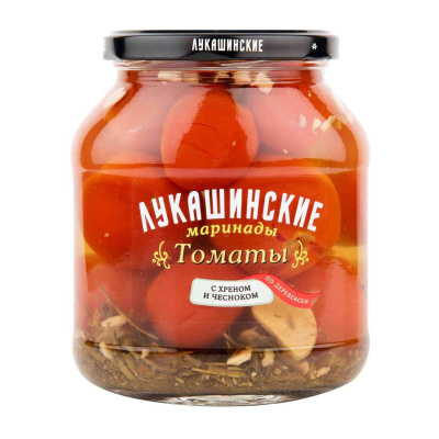 Томаты Лукашинские марин.по-дерев.с хрен.и чесн. 670 г