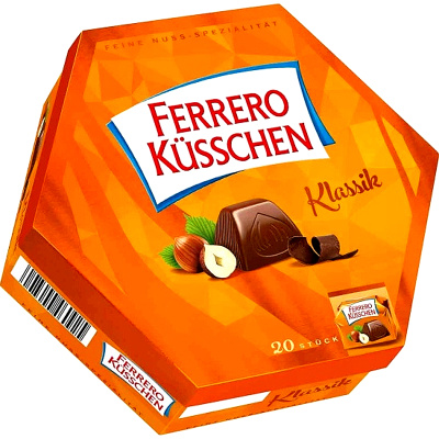 Конфеты шоколадные FERRERO KUSSCHEN c фундуком 178г.