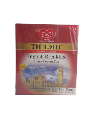 Чай чёрный ТИ ТЭНГ Английский завтрак100 пакетиков х 2,5гр. Шри Ланка