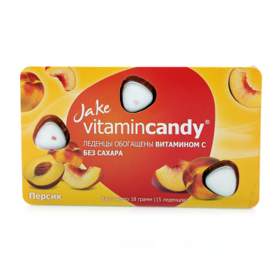 Леденцы Jake VitaminCandy С Персик 18г