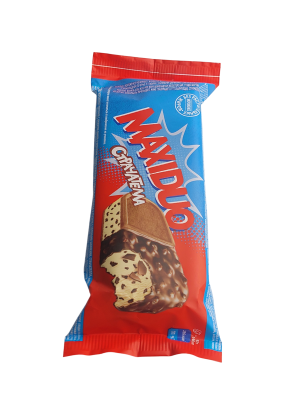 Мороженое Максидуо Страчателла с ароматом ванили и кусочками темн. шок. в печенье 92 гр