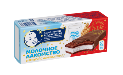 Десерт ПАСТУХОВ молочный с шоколадным бисквитом 50г