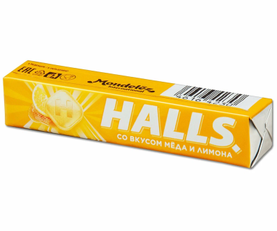 Карамель леденцовая с мёдом и вкусом лимона 32г Halls