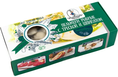 Пельмени рыбные с треской и шпинатом 400гр