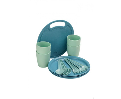 Набор для пикника на 4 персоны 17 предметов (доска, стакан, тарелка, ложка, вилка) IS5460 Spark Plast