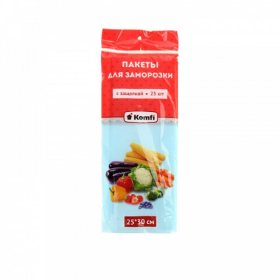 Пакеты для заморозки с защёлкой 25*30 см, 45 мк, 25 шт Komfi