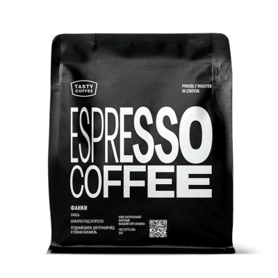 Кофе ТЭЙСТИ КОФЕ Фанки в зёрнах эспрессо смесь 250г