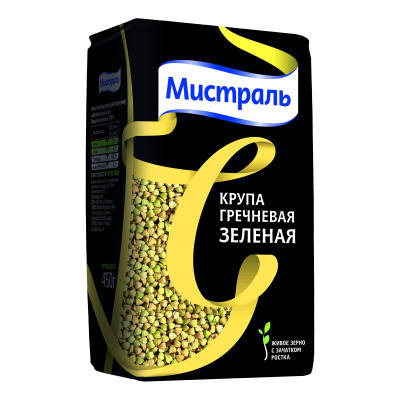 Крупа гречневая Мистраль Зеленая 450 г 