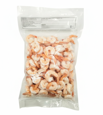 Креветки очищенные варёно-мороженые с хвостиком 41/50 Индонезия 1кг