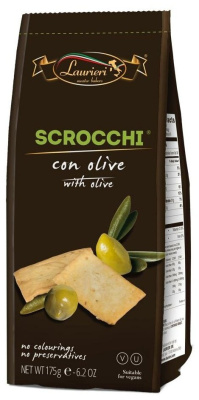 Крекеры ЛАУРЬЕРИ СКРОЧЧИ оливки зелёные 175г