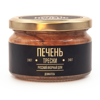 Печень трески атлантическая натуральная 240 г ст/б Русский икорный дом