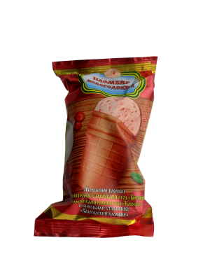 Мороженое Вологодский пломбир Брусника и клюква в вафельном стаканчике, 100г