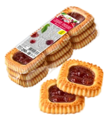 Печенье РУСБЕЙКЕРИ Сдобное лукошко вишня/черешня вес