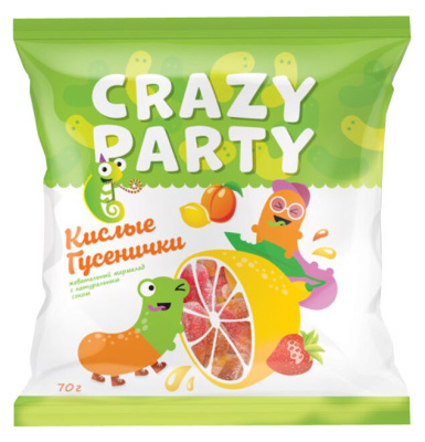 Мармелад жевательный фигурный Кислые Гусенички, 70г Азовская КФ