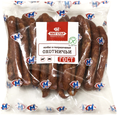Колбаски Охотничьи полукопченые ™Мит стар, вес
