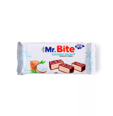 Вафли Mr.Bite™ в шоколадной глазури из молочного шоколада с кокосовой начинкой 38г.