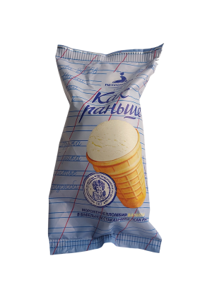 Мороженое Как раньше, вафельный стаканчик пломбир ванильный 70гр