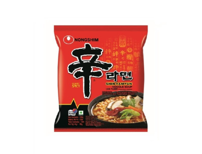 Лапша быстого приготовления Шин Рамен 120гр. пакет ™Nongshim Р.Корея