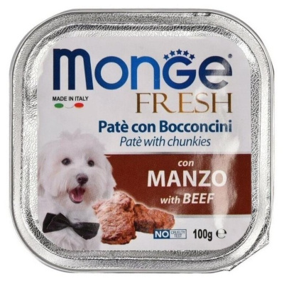 Влажный корм Monge Dog Fresh для собак, с говядиной, консервы 100 г