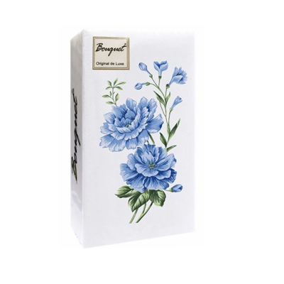 Салфетки Голубые цветы Bouqet® Original de Luxe 33*33см 20шт.