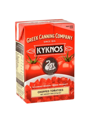 Томаты резанные очищенные в собственном соку, Kyknos, тетерапак 370гр. Греция