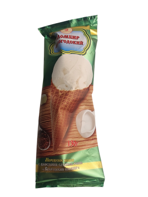 Мороженое Вологодский пломбир с какао в сахарном рожке 15% 130г