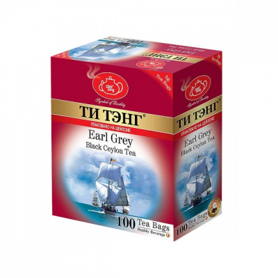 Чай чёрный ТИ ТЭНГ Бергамот 100 пакетиков х 2гр. Шри Ланка
